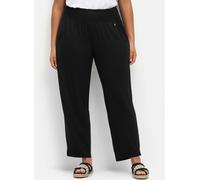 Sheego Schlupfhose mit breitem Smokbund, weite Form 50 schwarz