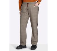 Sheego Schlupfhose mit seitlichem Galonstreifen 58 schoko-cognac-kariert