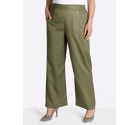 Schlupfhose SHEEGO, Damen, Gr. 46, Normalgrößen, oliv, 100% Lyocell, unifarben, Hosen Schlupfhose (87443656-46) oliv