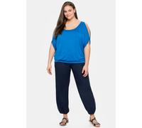 Schlupfhose SHEEGO, Damen, Gr. 46, Normalgrößen, blau (marine), 100% Viskose, unifarben, Hosen Schlupfhose (72696665-46) marine