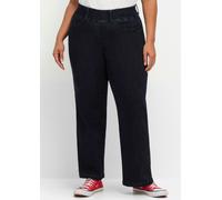Sheego Schlupfjeans mit durchgehend weitem Bein 104 dark blue denim