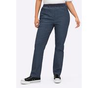 Sheego Schlupfjeans mit geripptem Strick-Dehnbund 19 dark blue-bedruckt