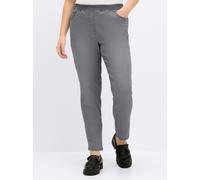 Sheego Schlupfjeans mit geripptem Strick-Dehnbund 36 grey-denim
