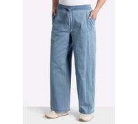 Sheego Schlupfjeans mit weitem Bein und Bindeband 46 blue-bleached