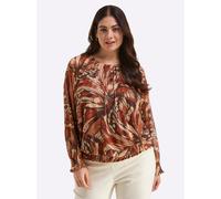 Sheego Shirt aus Mesh, mit Schmetterlingsprint 40/42 schoko-sand-bedruckt