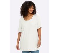 Sheego Shirt mit 3D-Blütenapplikationen 40/42 ecru