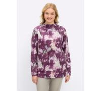 Sheego Shirt mit Batik-Effekt 44/46 bordeaux-bedruckt
