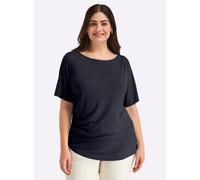 Sheego Shirt mit Drapierungen in der Taille 48/50 tiefblau