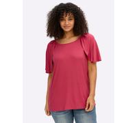 Sheego Shirt mit offen fallendem Ärmel 44/46 erdbeere