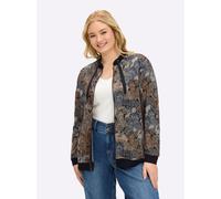 Sheego Shirtjacke in Blouson-Form 52 schwarz-sand-bedruckt