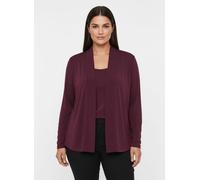 Sheego Shirtjacke in offener Form 40 burgund