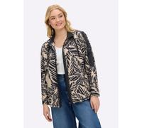 Sheego Shirtjacke in Struktur-Qualität, bedruckt 38 schwarz-sand