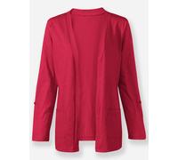 Sheego Shirtjacke mit Flammgarn-Struktur 52 erdbeere