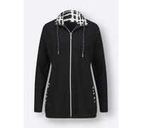 Sheego Shirtjacke mit grafischem Druck, innen 54 schwarz-ecru-bedruckt
