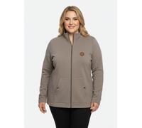 Sheego Shirtjacke mit Känguru-Taschen 42 taupe