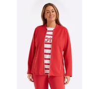 Sheego Shirtjacke mit Reißverschluss 46 erdbeere
