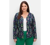 Sheego Shirtjacke ohne Verschluss 50 marine-altrosa-bedruckt