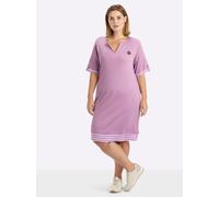 Sheego Shirtkleid mit Kontrast-Ringelstoff 58 orchidee
