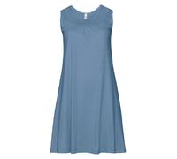 sheego Shirtkleid mit Smok-Einsatz - blau - 52