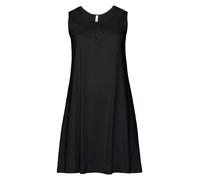 sheego Shirtkleid mit Smok-Einsatz - schwarz - 42
