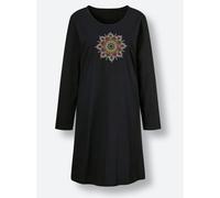 Sheego Sleepshirt mit Mandala-Muster 36/38 schwarz