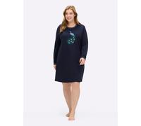 Sheego Sleepshirts mit Pfau-Motiv 44/46 marine-blaugrün-bedruckt