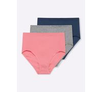 Sheego Slip mit Glanzbandeinfassung 36/38 koralle + blau + grau