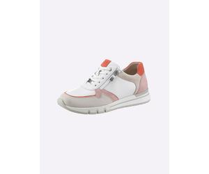 Sheego Sneaker im Mix aus Glatt- und Veloursleder 37 weiß-orange