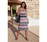 Sheego Sommerkleid im Zick-Zack-Dessin 36/38 violett-schwarz-bedruckt