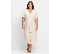 Sheego Sommerkleid Knöpfe in Horn-Optik 20 champagner