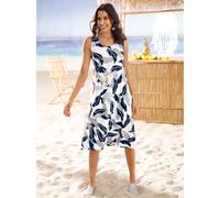 Sheego Sommerkleid mit Rundhals-Ausschnitt 52/54 weiß-bedruckt
