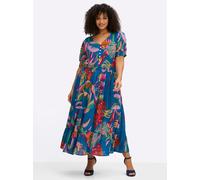 Sheego Sommerkleid mit tropischem Print 52 royalblau-erdbeere-gemustert