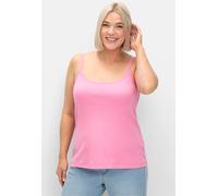 Sheego Spaghettitop in Rippqualität 50 blumiges pink