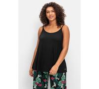 Spaghettitop SHEEGO, Damen, Gr. 50, schwarz, 95% Viskose, 5% Elasthan, unifarben, Rundhals, Tops (93513605-50) schwarz
