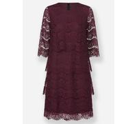 Sheego Spitzenkleid in Stufenform 22 burgund