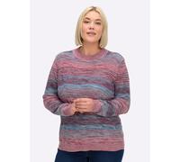 Sheego Stehkragenpullover in Melange-Optik 42 altrosa-mittelblau-meliert