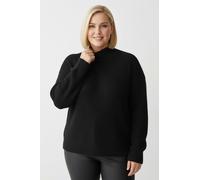 Sheego Stehkragenpullover mit Baumwolle 42 schwarz
