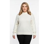 Sheego Stehkragenpullover mit Baumwolle 46 wollweiß