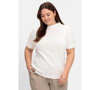 Stehkragenpullover INSPIRATIONEN "Pullover", Damen, Gr. 42, beige (ecru), 100% Baumwolle, unifarben, Pullover Stehkragenpullover (89362839-42) ecru