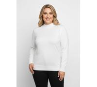 Sheego Stehkragenpullover mit Ripp-Abschlüssen 40 ecru