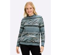 Sheego Stehkragenshirt im Grafik-Dessin 36 jade-graphit-bedruckt