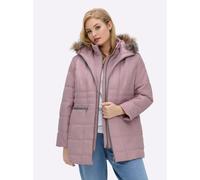 Sheego Steppjacke mit abnehmbarer Kapuze, wattiert 52 mauve