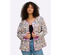 Sheego Steppjacke mit Allover-Blumenmuster 54 champagner-tiefblau-gemustert