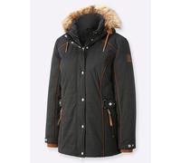 Sheego Steppjacke mit Pelz-Imitat, abknöpfbar 22 schwarz