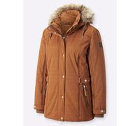 Sheego Steppjacke mit Pelz-Imitat, abknöpfbar 36 cognac
