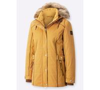 Sheego Steppjacke mit Pelz-Imitat, abknöpfbar 54 ocker