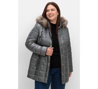 Sheego Steppjacke mit Reißverschluss-Seitenschlitzen 26 grau