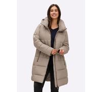 Sheego Steppmantel mit Raffung am Stehkragen 52 sesam