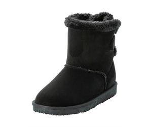 Sheego Stiefelette gefüttert mit Pelz-Imitat 39 schwarz