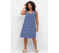 Sheego Strandkleid mit Grafikprint 48 royalblau-ecru-bedruckt